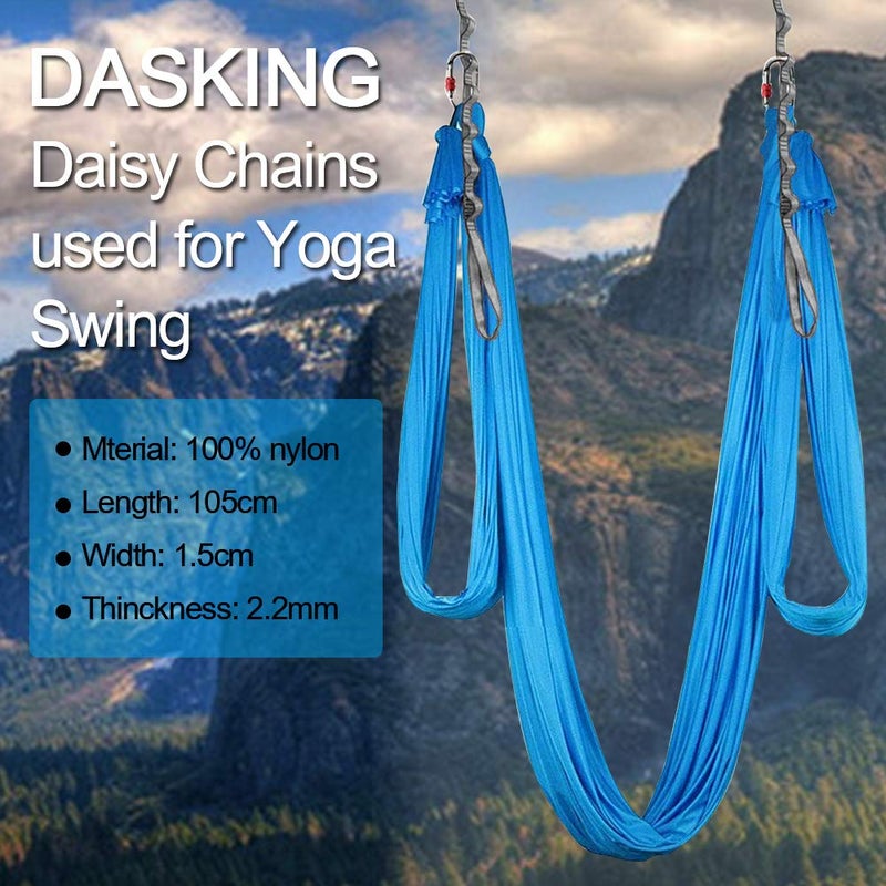 DASKING 23KN (5070 lbs) Heavy Duty Climbing Straps - 2 Pack Adjustable Daisy Chain Webbing for Aerial Yoga, Hammock, Fitness & Rigging - CE/EN566 Certified, Grey - Image 2